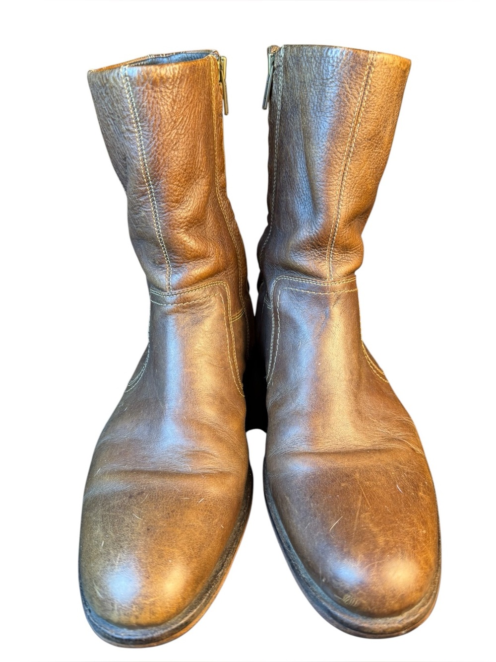Cole Haan Men’s Brown Leather Mid Calf Side Zip Boots Size 8.5 M